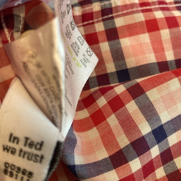 Ted Baker Archive Egyptian Cotton Button Down Pink Plaid Flip Cuff Shirt 16.5 - Picture 9 of 10